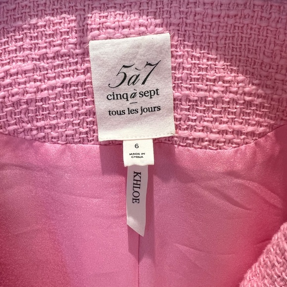 Cinq à sept Boucle Khloe Blazer in Pink Lemonade, Size 6 - Picture 5 of 6